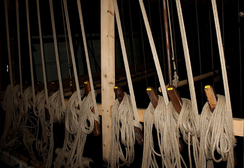 Mécanisme par cordage du théâtre