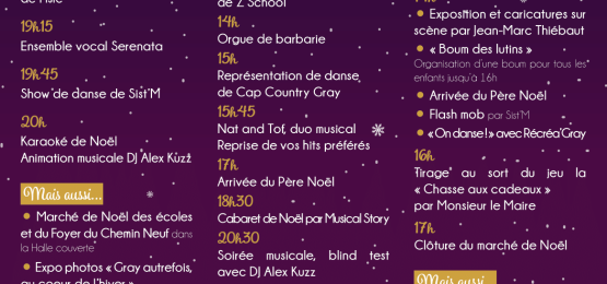 Programme du Marché de Noël 2025