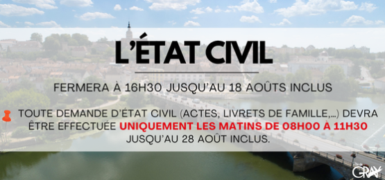 Fermeture anticipée état civil