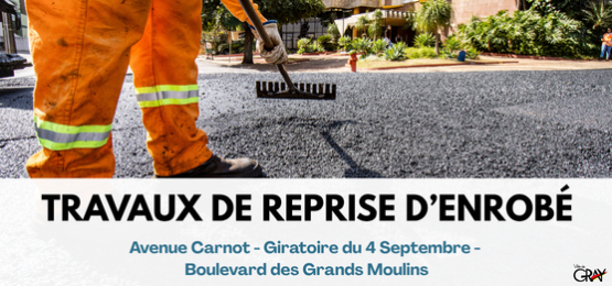 Travaux de reprise d'enrobé